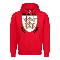 Red hull fc Zipper Hoodie - linhVisuals
