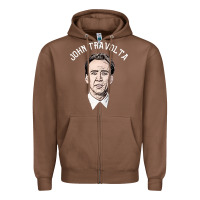 Chestnut sports nicolas cage as john travolta Zipper Hoodie - linhVisuals