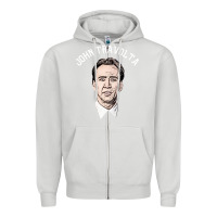 Dove Grey sports nicolas cage as john travolta Zipper Hoodie - linhVisuals