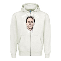 Oatmeal Heather sports nicolas cage as john travolta Zipper Hoodie - linhVisuals
