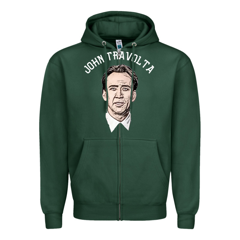 Sports Nicolas Cage As John Travolta Zipper Hoodie by linhVisuals | Teevron