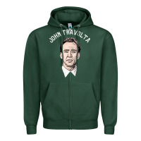 Sports Green sports nicolas cage as john travolta Zipper Hoodie - linhVisuals