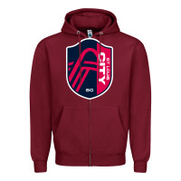 Burgundy st louis city Zipper Hoodie - linhVisuals