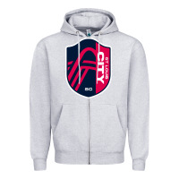 Heather Grey st louis city Zipper Hoodie - linhVisuals