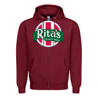 Burgundy rita's italian ice cafe Zipper Hoodie - linhVisuals