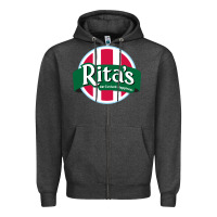Charcoal Heather rita's italian ice cafe Zipper Hoodie - linhVisuals