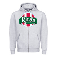 Heather Grey rita's italian ice cafe Zipper Hoodie - linhVisuals