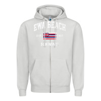 Dove Grey ewa beach hawaii hi vintage state athletic style t shirt Zipper Hoodie - linhVisuals