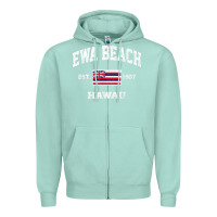 Seafoam ewa beach hawaii hi vintage state athletic style t shirt Zipper Hoodie - linhVisuals