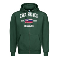 Sports Green ewa beach hawaii hi vintage state athletic style t shirt Zipper Hoodie - linhVisuals