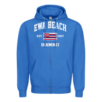 True Royal ewa beach hawaii hi vintage state athletic style t shirt Zipper Hoodie - linhVisuals