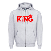 Heather Grey king Zipper Hoodie - linhVisuals