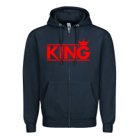 Navy king Zipper Hoodie - linhVisuals