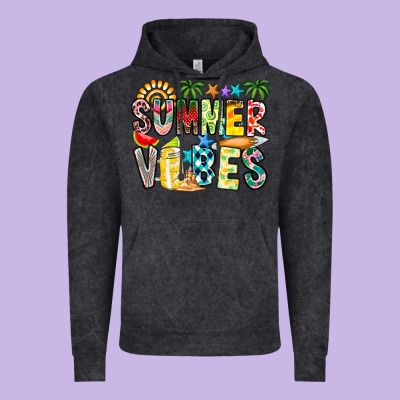 Summer Vibes Vintage Hoodie Designed By Cowhidedigitalart