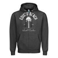 Charcoal Heather edisto beach sc palm tree edisto beach gift pullover hoodie Zipper Hoodie - linhVisuals