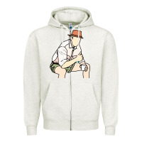 Oatmeal Heather russell coight Zipper Hoodie - linhVisuals