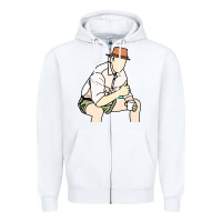 White russell coight Zipper Hoodie - linhVisuals