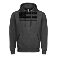 Charcoal Heather black american flag distressed effect minimalist premium Zipper Hoodie - linhVisuals