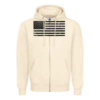 Sandshell black american flag distressed effect minimalist premium Zipper Hoodie - linhVisuals
