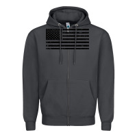 Smoke black american flag distressed effect minimalist premium Zipper Hoodie - linhVisuals