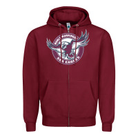 Burgundy manly warringah sea eagles Zipper Hoodie - linhVisuals