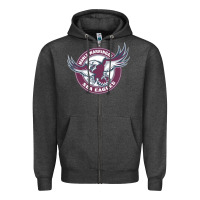 Charcoal Heather manly warringah sea eagles Zipper Hoodie - linhVisuals