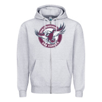 Heather Grey manly warringah sea eagles Zipper Hoodie - linhVisuals