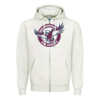 Oatmeal Heather manly warringah sea eagles Zipper Hoodie - linhVisuals