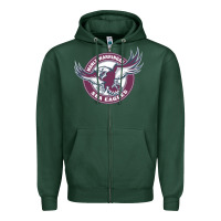 Sports Green manly warringah sea eagles Zipper Hoodie - linhVisuals
