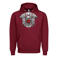 Burgundy dropkick murphy Zipper Hoodie - linhVisuals