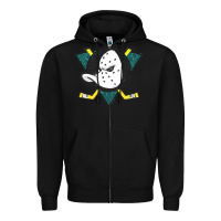 Black the mighty ducks classic Zipper Hoodie - linhVisuals