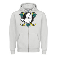 Dove Grey the mighty ducks classic Zipper Hoodie - linhVisuals