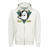 Oatmeal Heather the mighty ducks classic Zipper Hoodie - linhVisuals