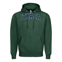 Sports Green ithaca new york ny vintage sports design navy design t shirt Zipper Hoodie - linhVisuals