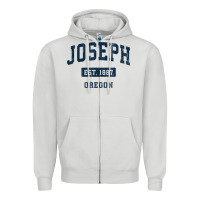Joseph Oregon Or Vintage Sports Established Navy Design T Shirt Zipper Hoodie | Teevron