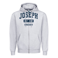 Heather Grey joseph oregon or vintage sports established navy design t shirt Zipper Hoodie - linhVisuals