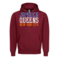 Burgundy jamaica queens new york ny t shirt Zipper Hoodie - linhVisuals