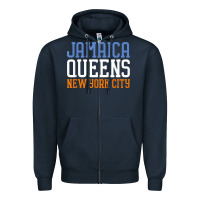 Navy jamaica queens new york ny t shirt Zipper Hoodie - linhVisuals