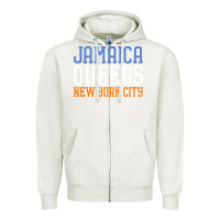 Oatmeal Heather jamaica queens new york ny t shirt Zipper Hoodie - linhVisuals