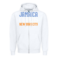 White jamaica queens new york ny t shirt Zipper Hoodie - linhVisuals