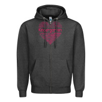 Charcoal Heather cute love heart kindergarten teacher valentines day womens Zipper Hoodie - linhVisuals