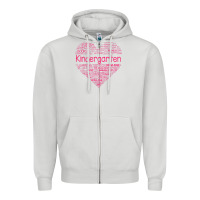 Dove Grey cute love heart kindergarten teacher valentines day womens Zipper Hoodie - linhVisuals