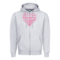 Heather Grey cute love heart kindergarten teacher valentines day womens Zipper Hoodie - linhVisuals
