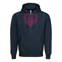 Navy cute love heart kindergarten teacher valentines day womens Zipper Hoodie - linhVisuals