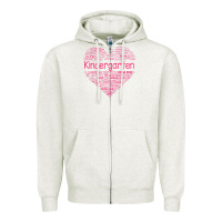 Oatmeal Heather cute love heart kindergarten teacher valentines day womens Zipper Hoodie - linhVisuals