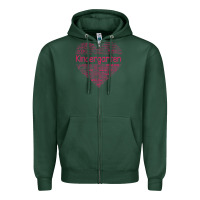 Sports Green cute love heart kindergarten teacher valentines day womens Zipper Hoodie - linhVisuals