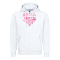 White cute love heart kindergarten teacher valentines day womens Zipper Hoodie - linhVisuals