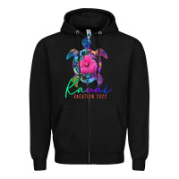 Black kauai hawaii vacation 2022 sea turtle flower tropical t shirt Zipper Hoodie - linhVisuals