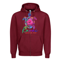Burgundy kauai hawaii vacation 2022 sea turtle flower tropical t shirt Zipper Hoodie - linhVisuals