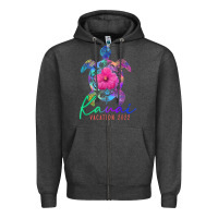 Charcoal Heather kauai hawaii vacation 2022 sea turtle flower tropical t shirt Zipper Hoodie - linhVisuals